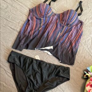 Colorful Striped Women's Swimwear